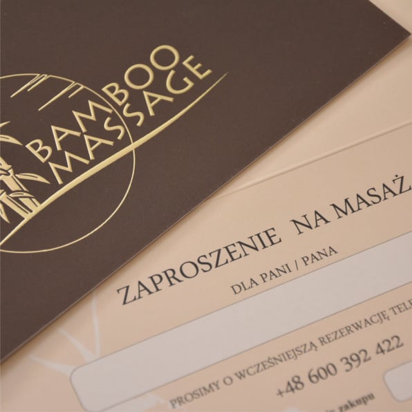 Zaproszenie podarunkowe na masaż